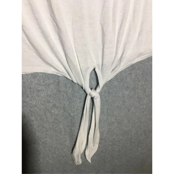 Womens French Pastry Top Anchor Nautical Sailor Ocean Beachy Boho Tie Detail - Picture 3 of 6